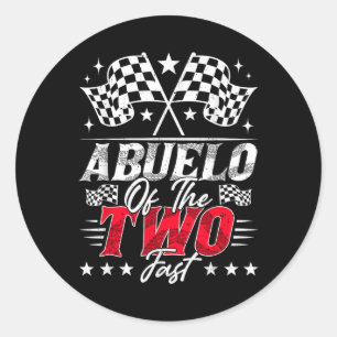 Sticker Rond Abuelo Des Deux Rapides Voiture De Course D'Annive