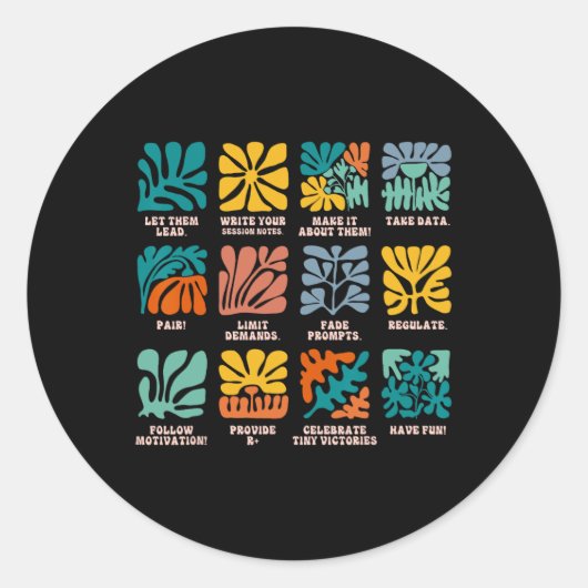 Sticker Rond Aby Analyste De Comportement Appliqué Autisme Lets (Devant)