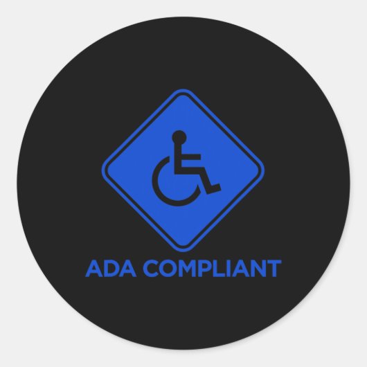 Sticker Rond Ac Conformité ADA Accessibilité Désactivée Conform (Devant)
