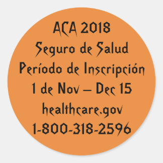 Sticker Rond ACA Período de Inscripción - Horreur de Halloween