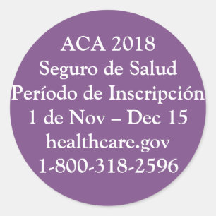 Sticker Rond ACA Período de Inscripción - Jet Privado Púrpura
