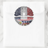 Sticker Rond Acadien Cajun France Arbre Drapeau (Sac)
