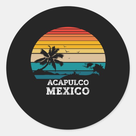 STICKER ROND ACAPULCO MEXICO (Devant)