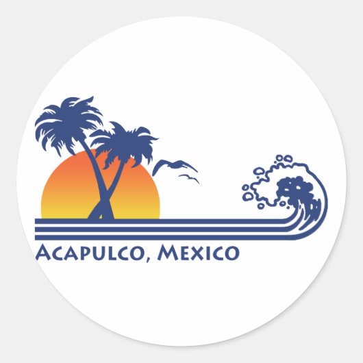 Sticker Rond Acapulco Mexique (Devant)