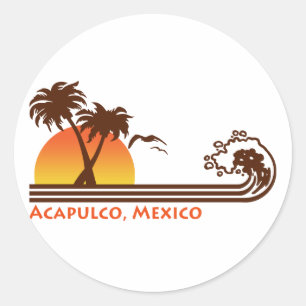 Sticker Rond Acapulco Mexique