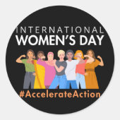 Sticker Rond Accélérer l'action Journée internationale de la fe (Devant)
