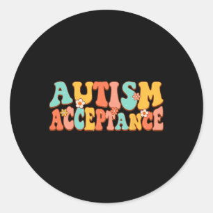 Sticker Rond Acceptation de la sensibilisation à l'autisme Groo