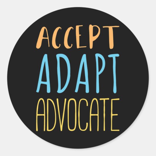 Sticker Rond Accepter Adapt Advocate Handicap Comportement Ther (Devant)