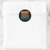 Sticker Rond Accepter Adapt Advocate Sensibilisation sur l'auti (Sac)