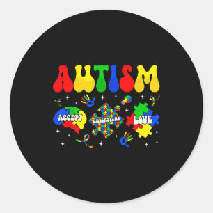 Sticker Rond Accepter comprendre amour journée de sensibilisati