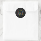 Sticker Rond Accepter Comprendre Amour Neurodiversité Bow Autis (Sac)