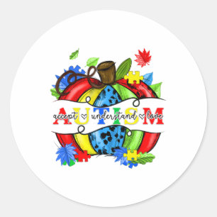 Sticker Rond Accepter Comprendre Amour Sensibilisation sur l'au