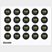Sticker Rond Accepter Comprendre la Sensibilisation sur l'autis (Feuille)