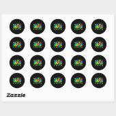 Sticker Rond Accepter comprendre l'amour pour les femmes enseig (Feuille)