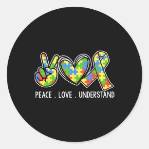 Sticker Rond Accepter l'amour comprendre la Sensibilisation sur