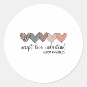 Sticker Rond Accepter l'amour comprendre la Sensibilisation sur