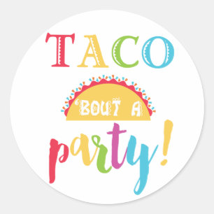 Sticker Rond Accès de taco d'anniversaire de fiesta