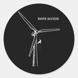 Sticker Rond Accès par corde Descente en rappel Montée d'éolien