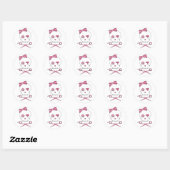 Sticker Rond Accessoire pour cheveux Skull & Ciseaux Crossbones (Feuille)