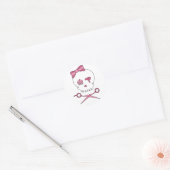 Sticker Rond Accessoire pour cheveux Skull & Ciseaux Crossbones (Enveloppe)