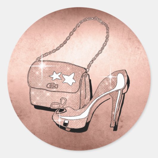 Sticker Rond Accessoires de parties scintillant et de brillance (Devant)