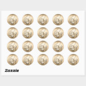 Sticker Rond Accessoires parties scintillant et brillance Gold  (Feuille)