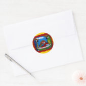 Sticker Rond Acclamations du perroquet de fête (Enveloppe)