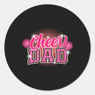 Sticker Rond Acclamer Papa Fête des Pères Pom-pom girl Papa Pap