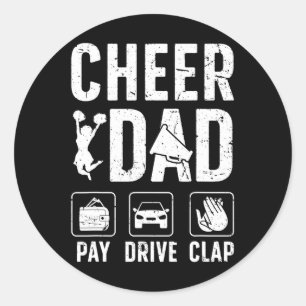 Sticker Rond Acclamer Papa Payer Conduire Applaudir Papa D'une