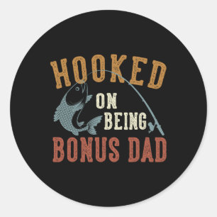 Sticker Rond Accompagné D'Être Bonus Papa Fête des pères Pêche 