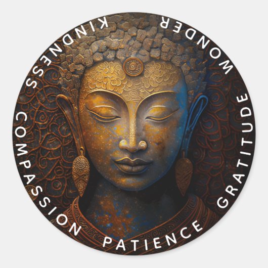 STICKER ROND ACCORD DE PAIX | PORTRAIT DE MEDITATION (Devant)