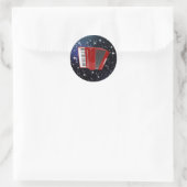 Sticker Rond Accordéon rouge sur Starry Sky, (Sac)