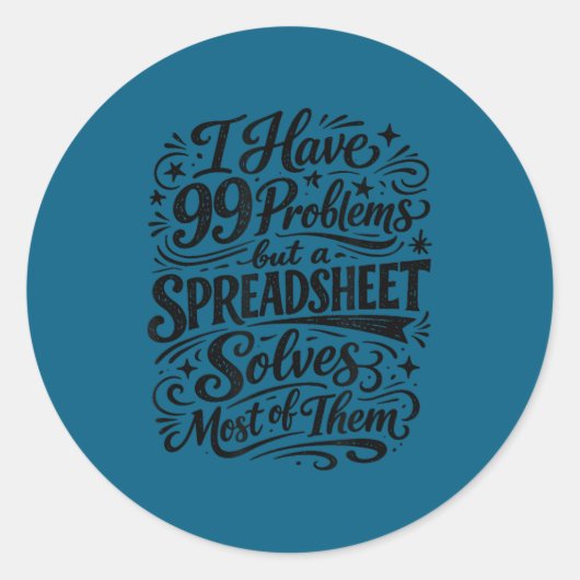 Sticker Rond Accountant humor spreadsheet data analyst (Devant)