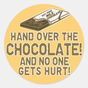 Sticker Rond Accro du chocolat de chocolat