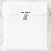 Sticker Rond Accro du Web (Sac)