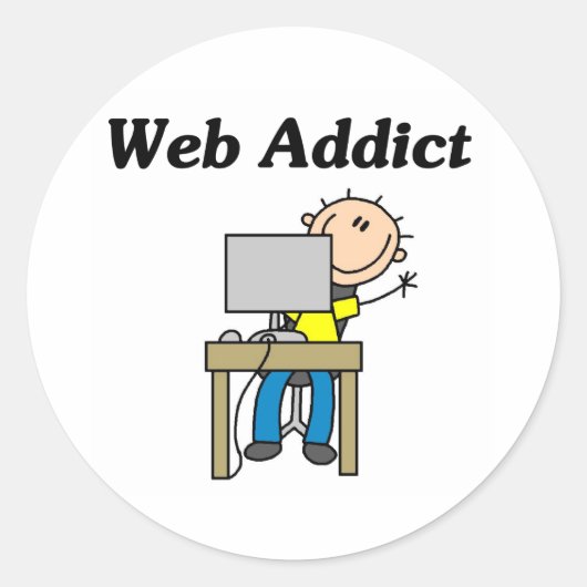 Sticker Rond Accro du Web (Devant)