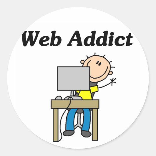 Sticker Rond Accro du Web (Devant)