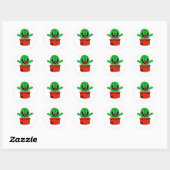 Sticker Rond Accroche-moi - Cactus (Feuille)