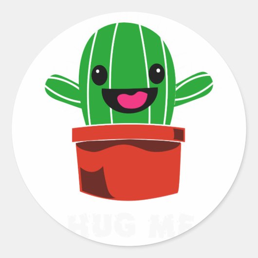 Sticker Rond Accroche-moi - Cactus (Devant)