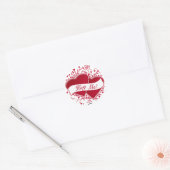 Sticker Rond Accroche-Moi ! Cœurs rouges (Enveloppe)