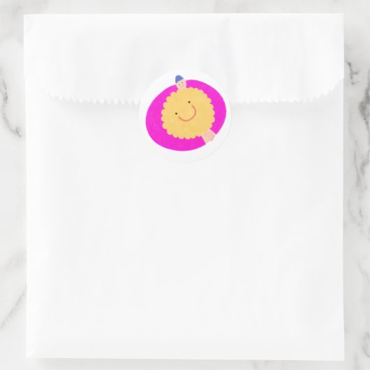 Sticker Rond Accrocher une fleur (Sac)