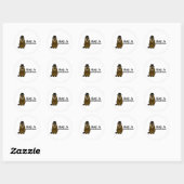 Sticker Rond Accrocher une marmotte (Feuille)