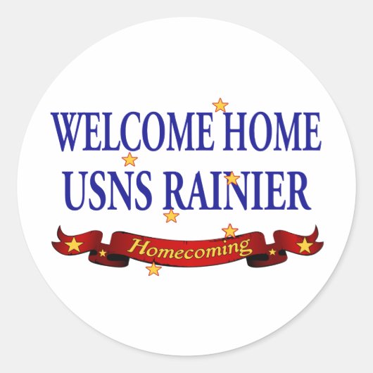 Sticker Rond Accueil Bienvenue USNS Rainier (Devant)
