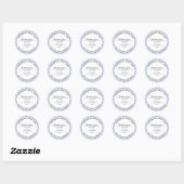 Sticker Rond Accueil Canne Nom du produit Date Blue Plaid Jar L (Feuille)