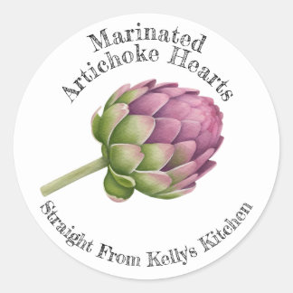 Sticker Rond Accueil Canning Business Artichoke Hearts Étiquett