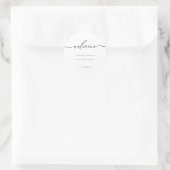 Sticker Rond Accueil de lettrage de script simple minimal propr (Sac)