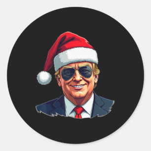 Sticker Rond Accueil de papa Trump Claus Sungles