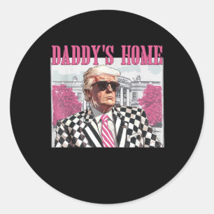 Sticker Rond Accueil de papa Trump Pink 2024