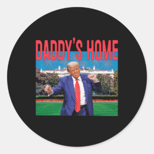 Sticker Rond Accueil de papa Trump Pink Trump 2024 Prenez l'Amé