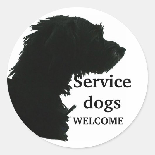 Sticker Rond Accueil des chiens de service (Devant)